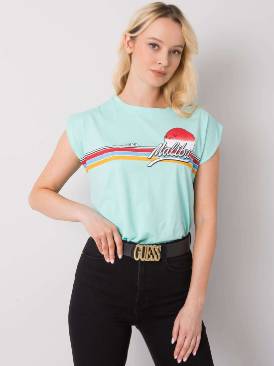 Weiches Damen T-Shirt in Mintgrün mit Druck