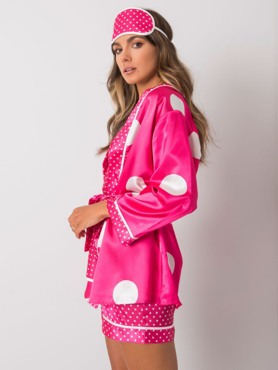 Fuchsia Schlafanzug-Set mit Punkten