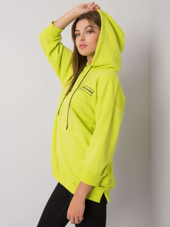 Limettenfarbene Baumwolljacke mit Taschen