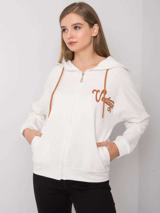 Ecru Reißverschluss Hoodie