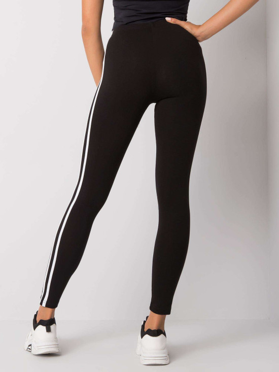 Schwarze Damenleggings mit Streifen