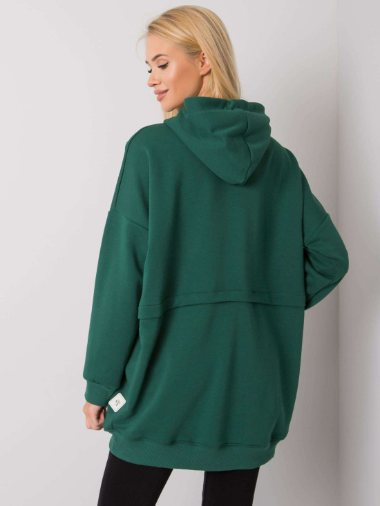 Dunkelgrüne Damen Kapuzenpullover