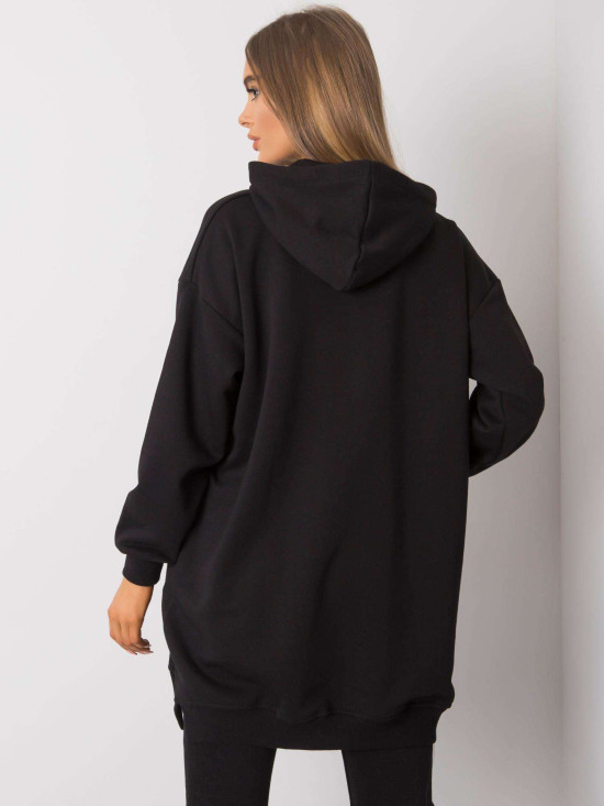 Schwarzes Damen Sweatshirt mit Kapuze