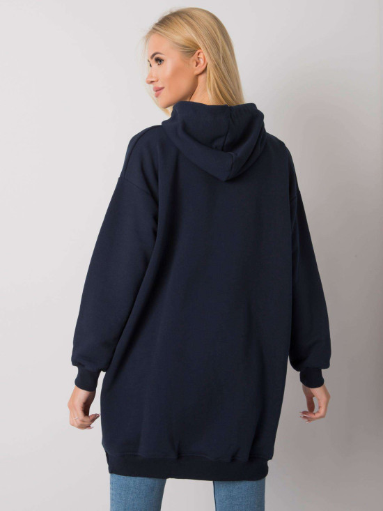 Dunkelblaue Damenkapuzenpullover