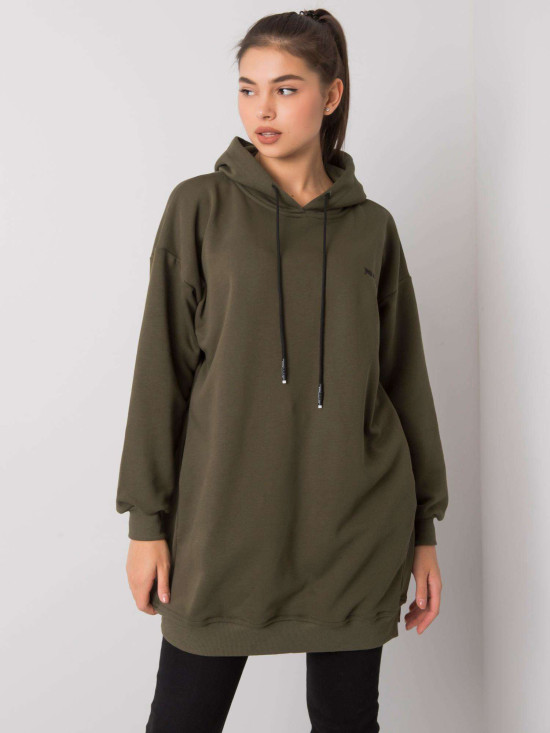 Khaki Damen Hoodie mit Kapuze