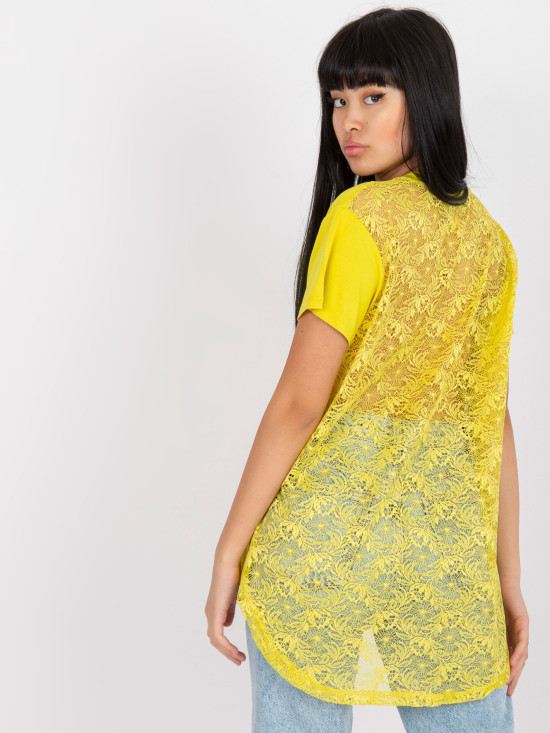 Limettengrüne Bluse mit kurzen Ärmeln