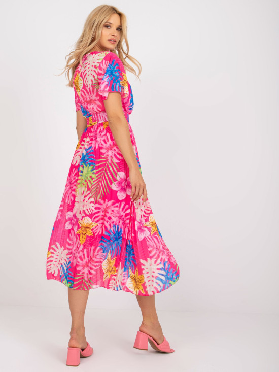 Elegantes Midi-Kleid in Dunkelrosa