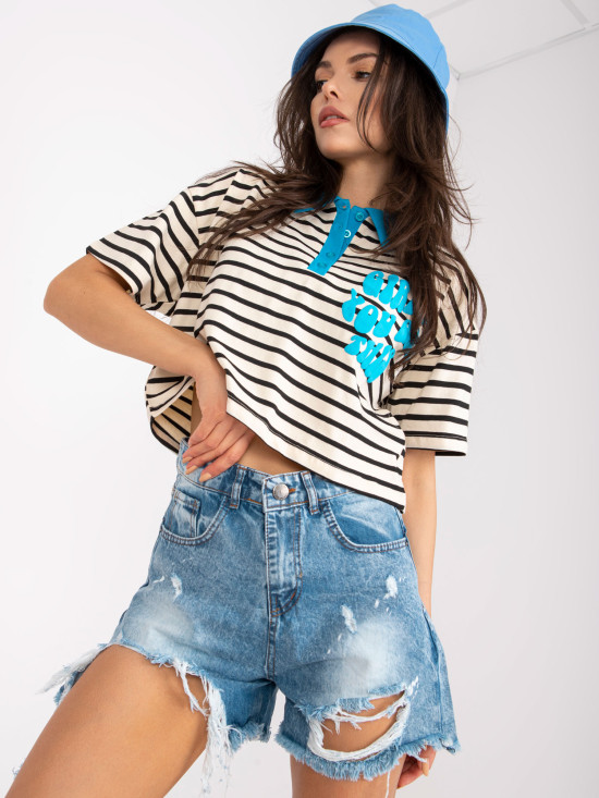 Bequeme Bluse mit kurzen Ärmeln