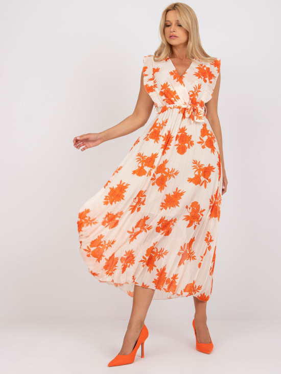 Elegantes oranges Midi-Kleid