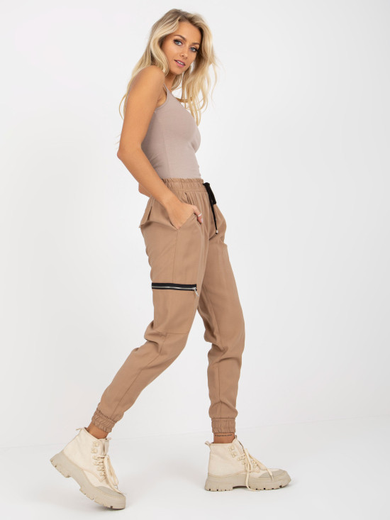 Beige Cargo Jogginghose mit Taschen ZULUNA