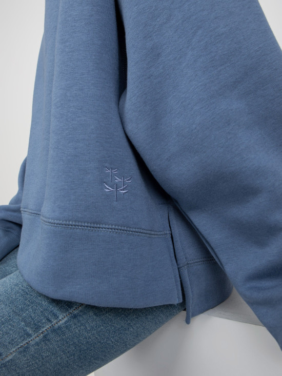 Dunkelblaue Sweatshirt mit Kapuze und Schlitzen MAYFLIES