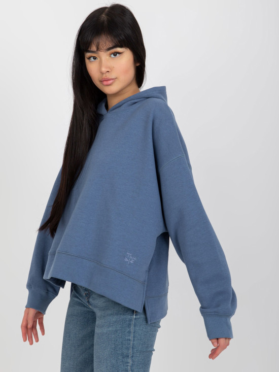 Dunkelblaue Sweatshirt mit Kapuze und Schlitzen MAYFLIES