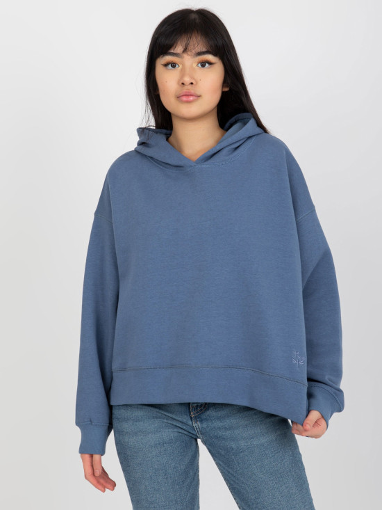 Dunkelblaue Sweatshirt mit Kapuze und Schlitzen MAYFLIES