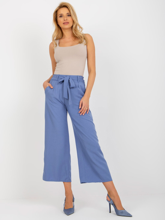 Dunkelblaue Material Culottes mit Bindung