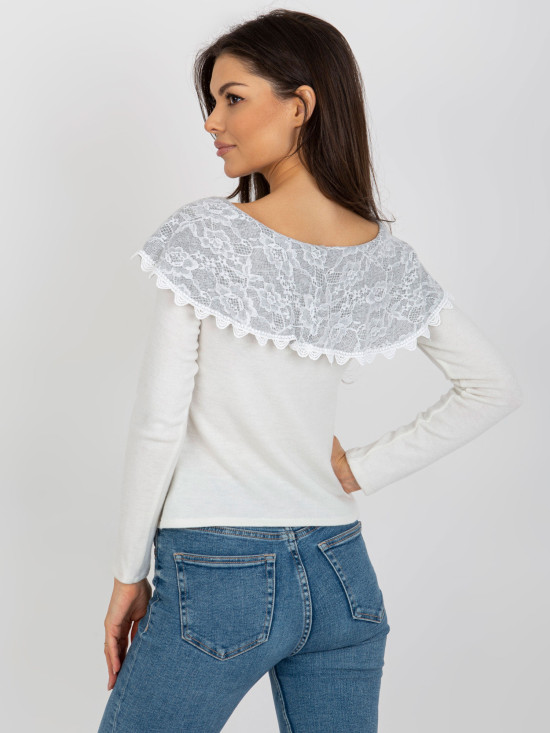 Beige-graue kurze Bluse mit freiliegenden Schultern