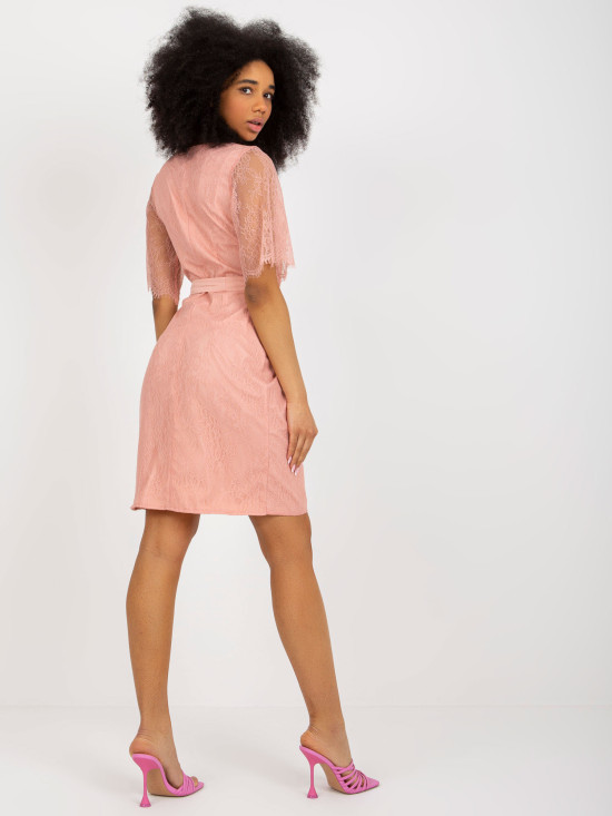 Rosa Spitzen Cocktailkleid für Hochzeiten