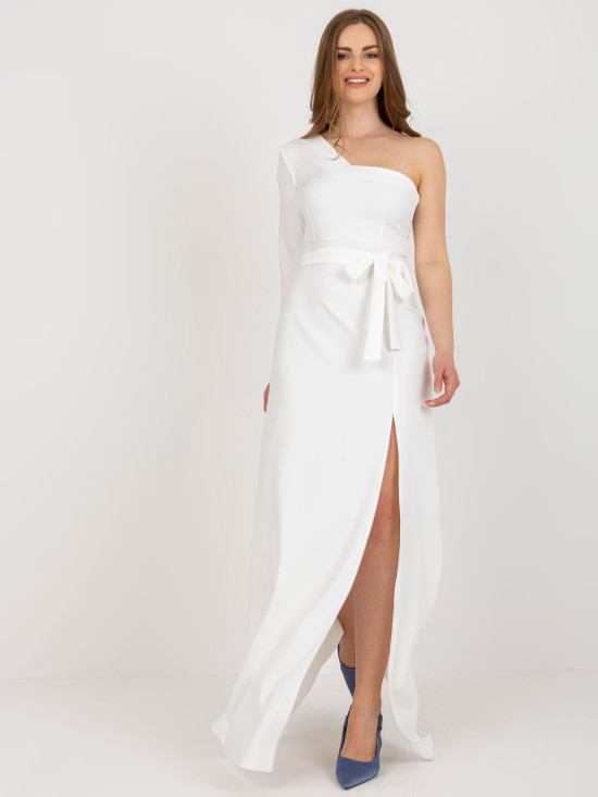 Ecru Maxi Abendkleid mit einem Träger