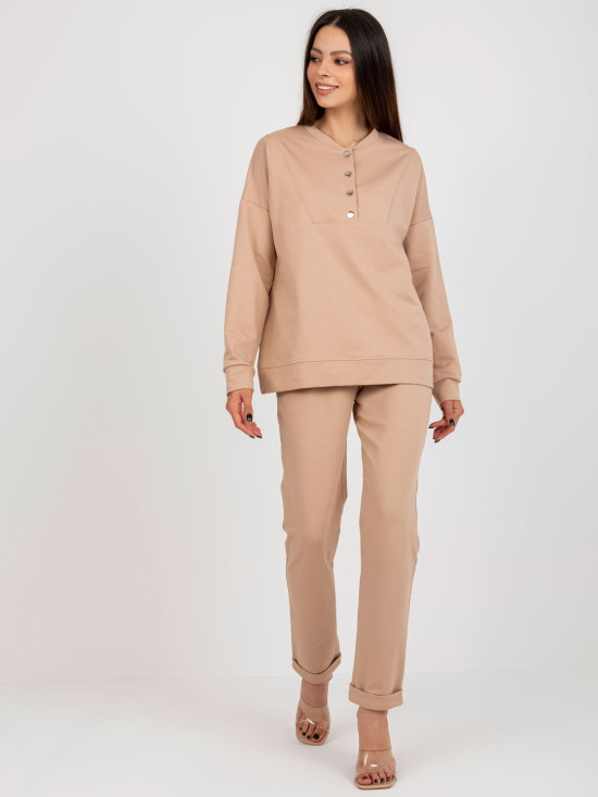 Brauner Casual-Set mit Sweatshirt