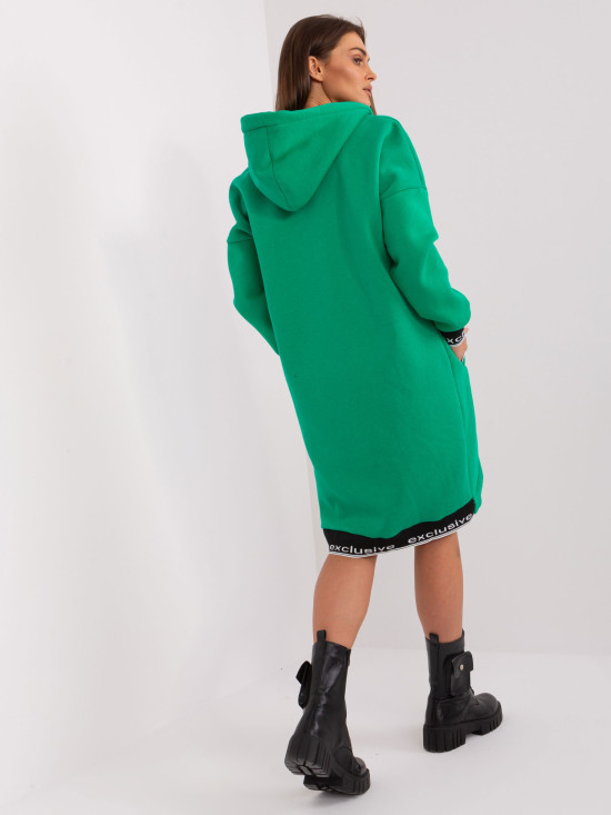 Grüne lange Kapuzenjacke