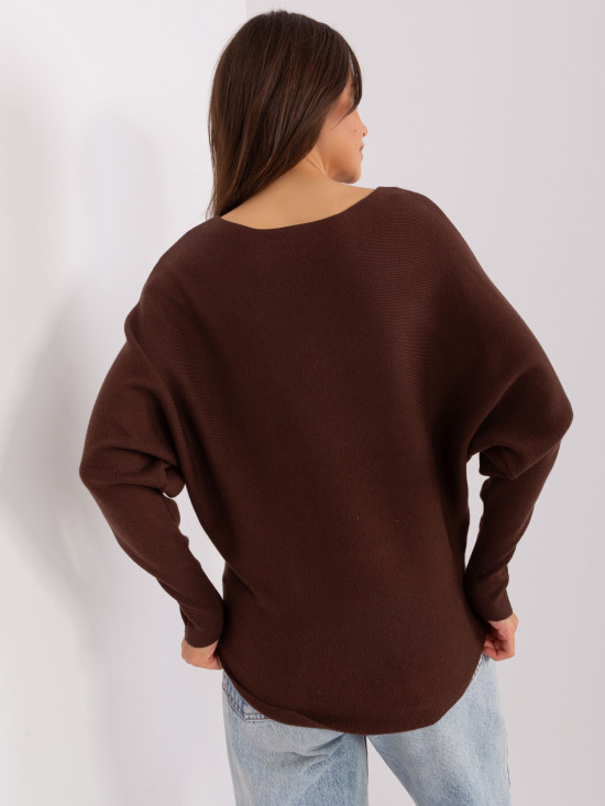 Brauner Oversize-Pullover aus Viskose