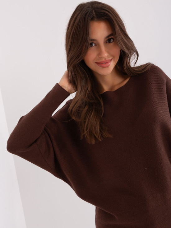 Brauner Oversize-Pullover aus Viskose