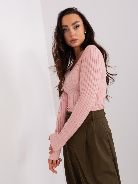 Helle rosa klassische Strickjacke