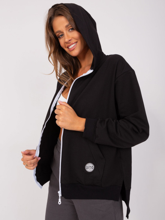 Schwarze asymmetrische Sweatjacke
