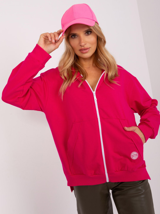 Rosa lockere Kapuzenjacke