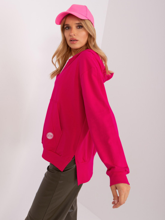 Rosa lockere Kapuzenjacke