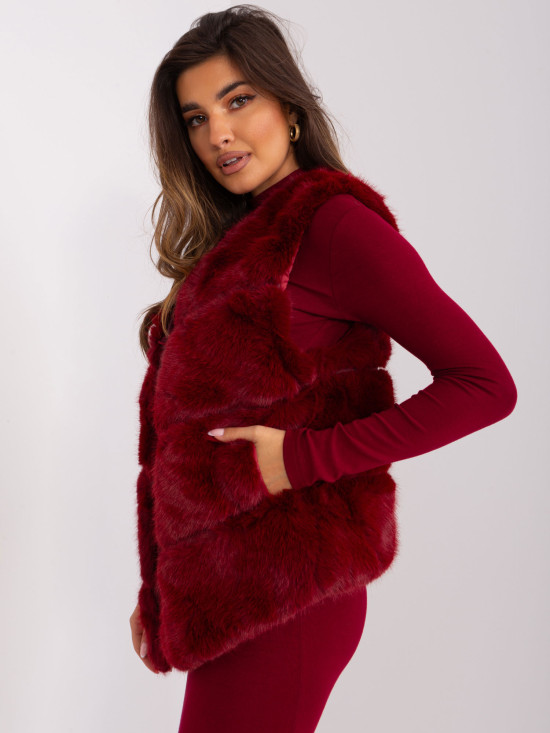 Bordeaux asymmetrische Damenweste