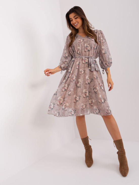 Beige lockere Blumensukně