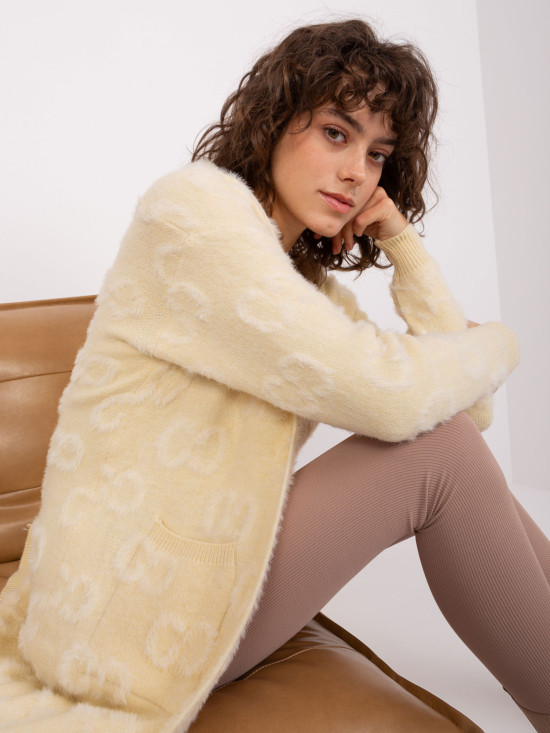 Helle beige Damen Strickjacke