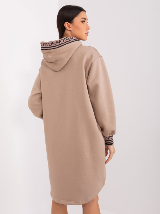 Asymmetrisches beige Sweatkleid