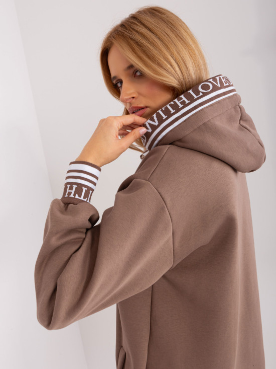 Braunes Damen Sweatkleid mit Futter