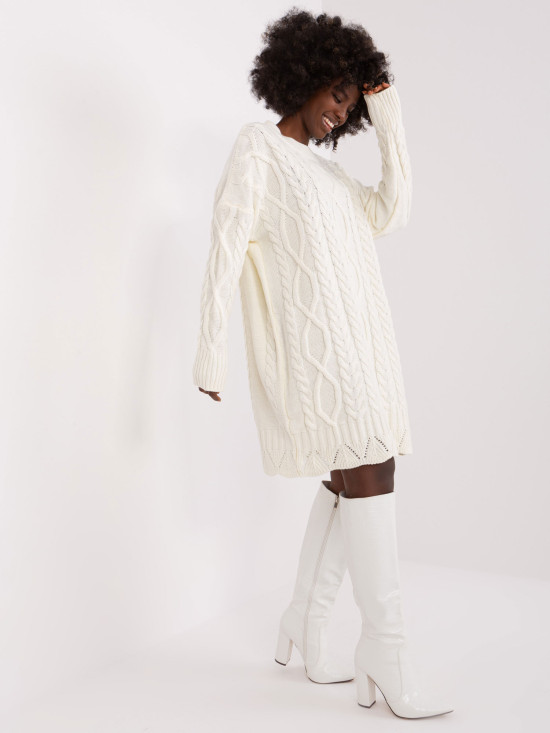 Elegantes Midi-Kleid in Ecru