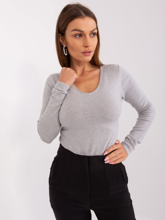 Grau Pullover mit langen Ärmeln