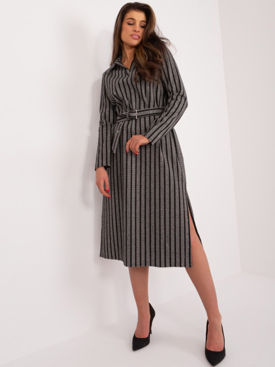 Elegantes Midi-Kleid mit Streifen