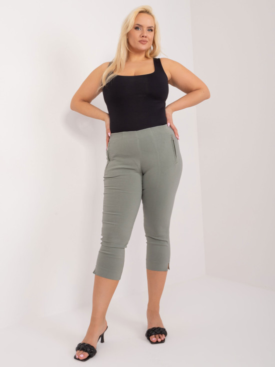 Khaki Hose mit hohem Bund