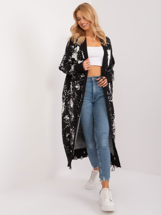 Stylischer schwarzer Cardigan mit langen Ärmeln