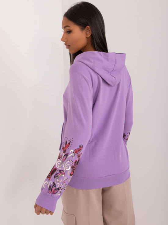Kapuzensweatshirt in hellem Violett