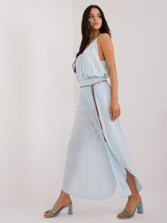 Stylische blaue Hose mit hohem Bund