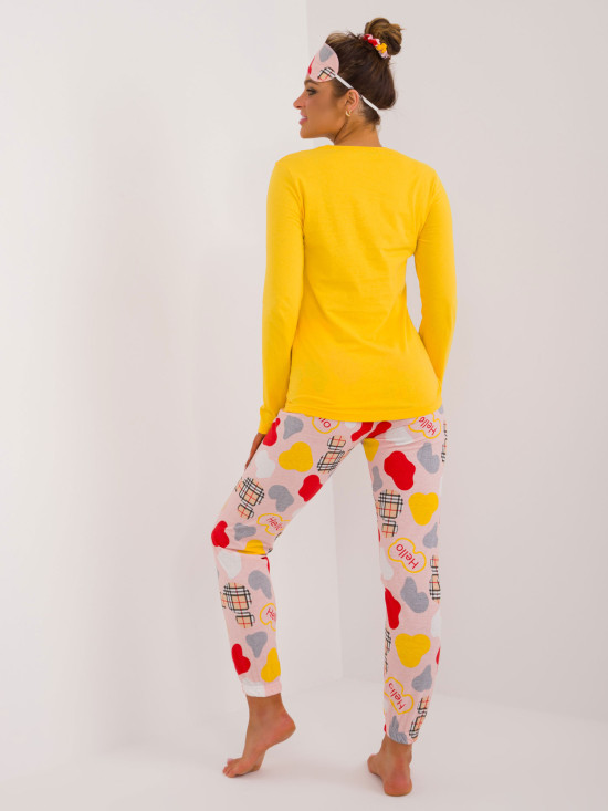 Gelbes Pyjama mit langen Ärmeln