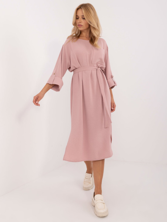 Elegantes Midi-Kleid in Dunkelrosa