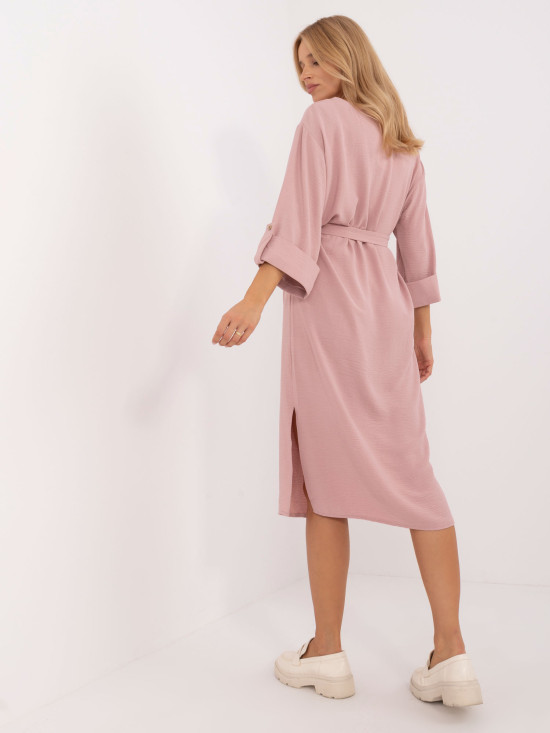 Elegantes Midi-Kleid in Dunkelrosa