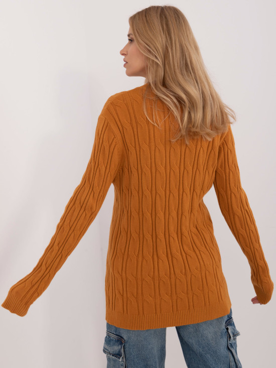 Bequemer gelber Pullover mit langen Ärmeln