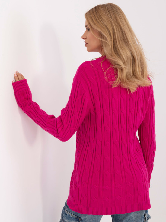 Fuchsia Pullover mit langen Ärmeln