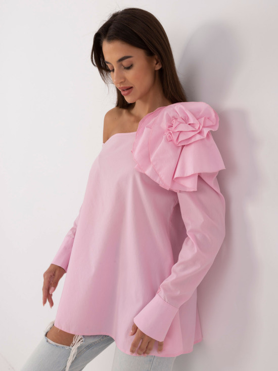 Elegante asymmetrische Bluse in Rosa