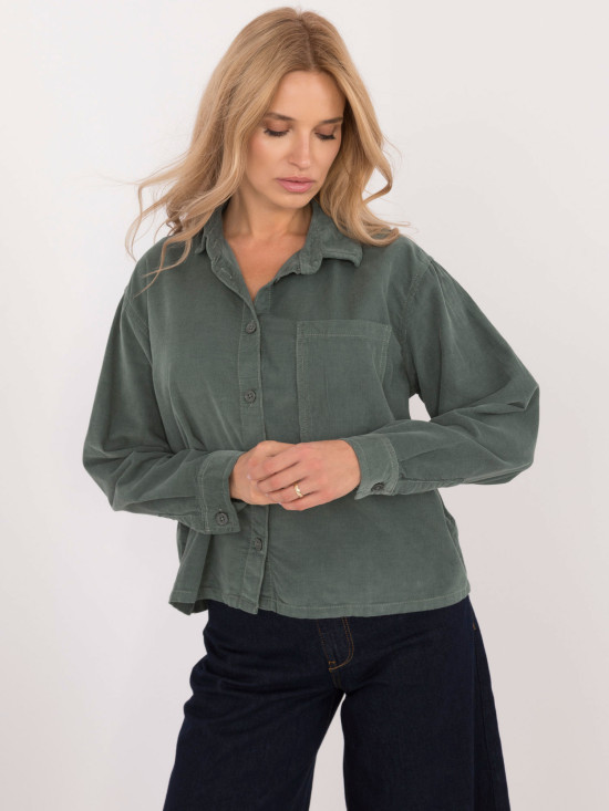 Elegante Damenbluse in Dunkelgrün