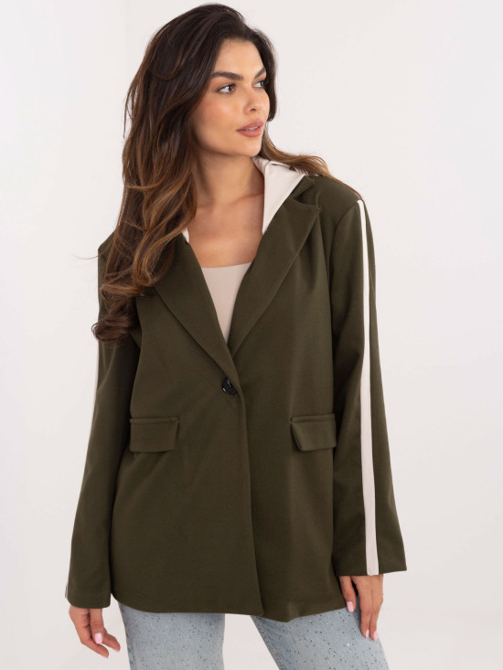 Stylische khaki Jacke mit Kapuze