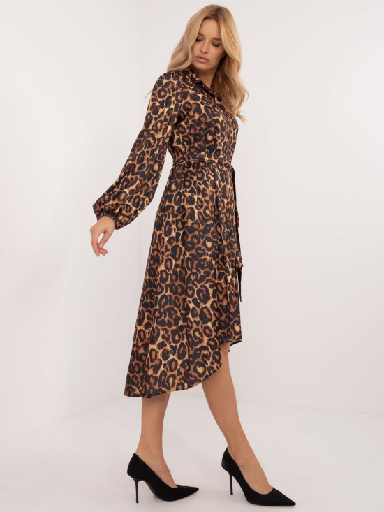 Asymmetrisches Kleid mit Leopardenmuster
